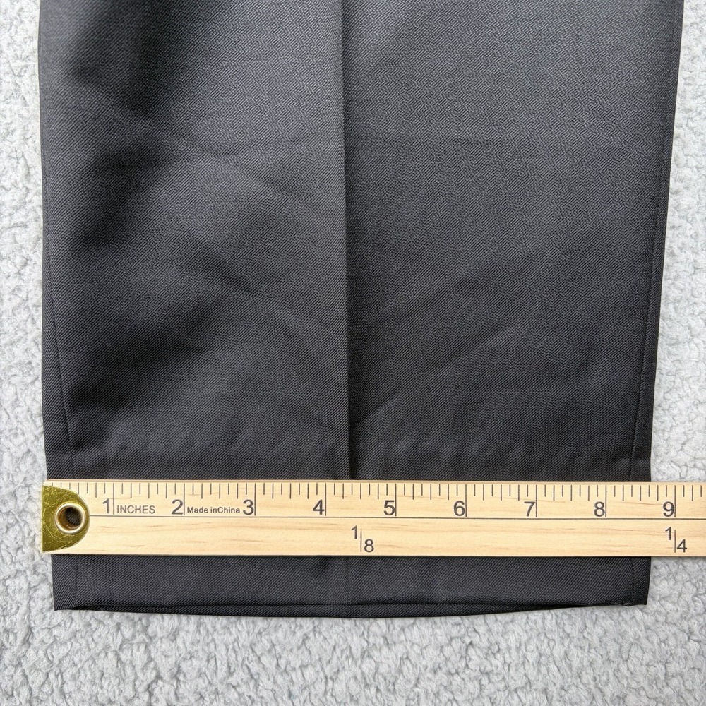 HUGO BOSS Cagan Pants Men's 36R Black 100% Virgin Wool Trouser Flat Front - Picture 12 of 13
